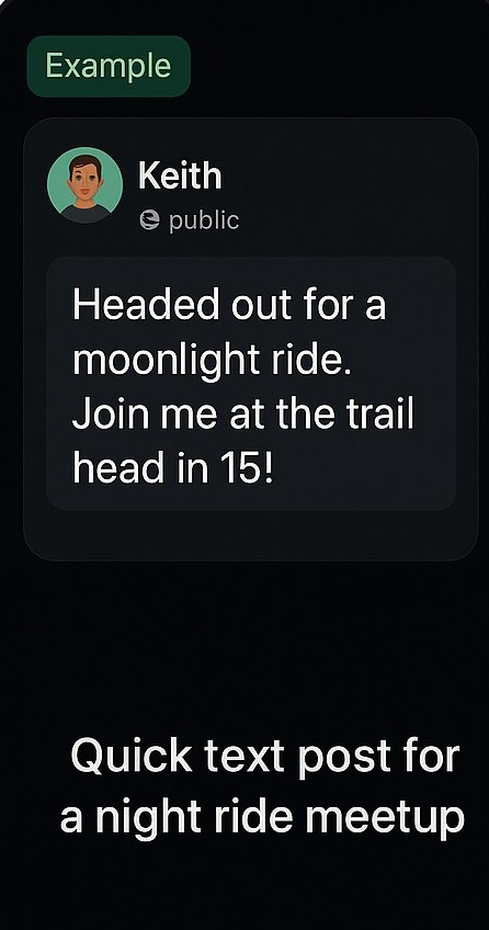 Night ride text post example